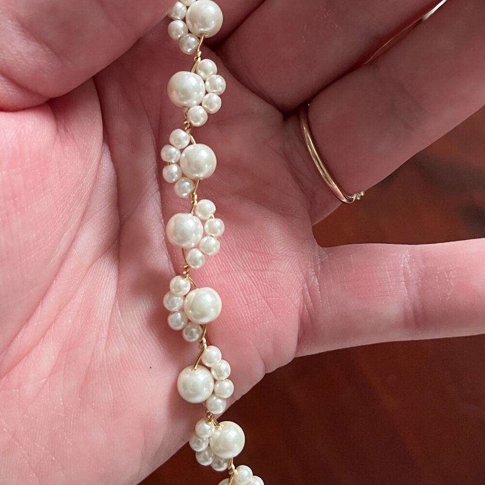 Pearl Bridal Belt - Ivory and Gold